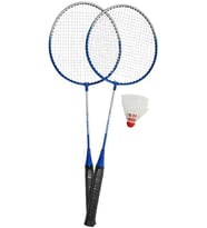 Universal 2 Raket 3 Top Badminton Set Badminton Raket/top, Unisex, Gri, Large