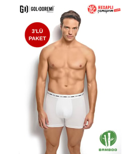 Jiber Erkek Premium Rahat Yumuşak Hafif Yok Gibi Esnek İz Yapmaz Terletmez Bambu Kutulu 3'lü Boxer