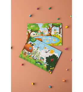 Okul Öncesi Başlangıç Yapboz Hayvanlar Alemi Ve Piknik Ahşap Puzzle Set