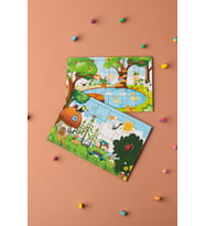 Okul Öncesi Başlangıç Yapboz Hayvanlar Alemi Ve Piknik Ahşap Puzzle Set