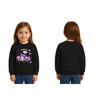 Unisex Kuromi Baskılı Çocuk Swaetshirt 3 İplik Şardonlu (Siyah)