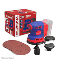 WORKPRO WP392203 20Volt 125mm Şarjlı Kömürsüz Devir Ayarlı Profesyonel Eksantrik Zımpara (Aküsüz)