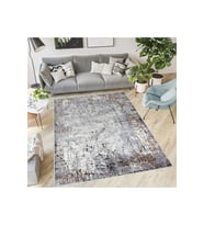 Rovigo Home Dijital Baskı Yıkanabilir Kaymaz Taban Salon Halısı RVG0409 (Gri)