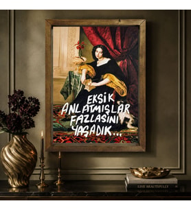 BK Gift Vintage Klasik Sanat Esprili Sözlü Masif Ahşap Çerçeveli Dekoratif Tablo - 1