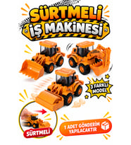 Sürtmeli İş Makinesi Oyuncak 13,5 cm – Kepçe, Silindir, Ekskavatör – 1 Adet – 3+ Yaş