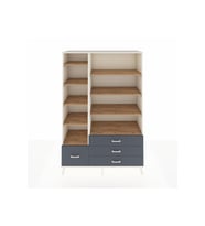 Hyperion Dolap 9 Raflı 4 Çekmeceli  132x44x195 Aytaşı-Çam/Antrasit