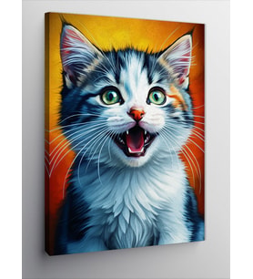 Kanvas Tablo Sevimli Kedi Portresi