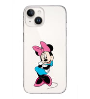 Apple iPhone 14 Uyumlu Kapak Minnie Mouse Tasarımlı Şeffaf Silikon Kılıf