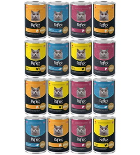 Reflex Plus Karışık Yetişkin Kedi Konservesi 400 Gr *16 ADET (Siyah)