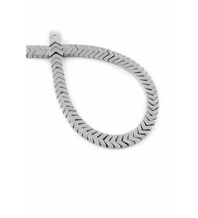 Hematit Doğal Taş Parlak Gümüş Çavuş Kesim 7x2mm Dizi