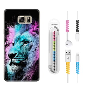 Samsung S7 Edge S20 Fe Plus Ultra S21 S22 Kılıf Kablo Koruma Spiral Silikon Pink Blue Leon 1603