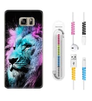 Samsung S7 Edge S20 Fe Plus Ultra S21 S22 Kılıf Kablo Koruma Spiral Silikon Pink Blue Leon 1603