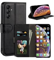 Lexroo Samsung Galaxy A17 İçin Deri Cüzdan Kılıf - Siyah