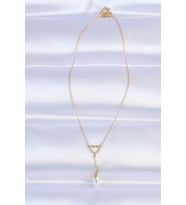 316L Çelik Zincir Gold Renk İnci Taş Detay Kalp Kolye 5886 - GLST6090-2735