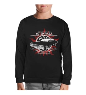 Supernatural - 67 Impala Siyah Çocuk Sweatshirt