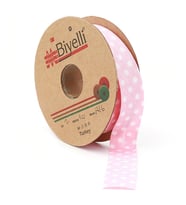 Biyelli Pembe  Puanlı Pamuk ( Koton ) Biye 2 cm - 25 m  A16 (Kırmızı)