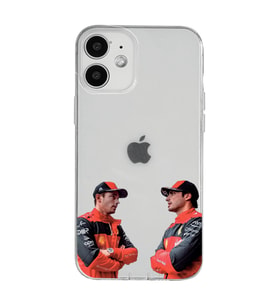 Iphone 12 Uyumlu Carlos Sainz ve Charles Leclerc Formula 1 Desenli Şeffaf Kılıfı