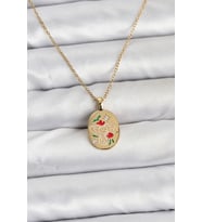 316L Çelik Zincir Gold Renk Fil Figürlü Kadın Kolye 5886 - LOHO6520-8954