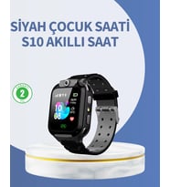 S10 Siyah Akıllı Çocuk Saati Anlık Konum Takibi Rota Geçmişi