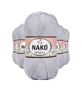 5 Adet Pırlanta Amigurumi El Örgü İpi Yünü Açık Gri 130