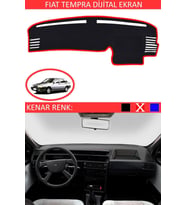 Fiat Tempra Dijital Ekran Için Uygun Torpido Koruma Halısı Siyah Kenar Renk Kırmızı