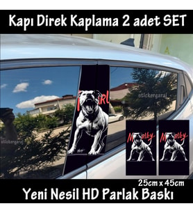 saldırgan pitbull köpek folyo - 2kapı için 2adet sticker kaplama - tuning modifiye