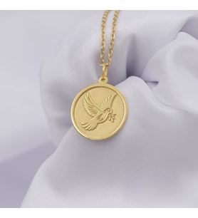 Kişiye Özel 925 Ayar Gümüş Minimal Kuş Kolye (Gold)