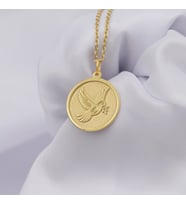 Kişiye Özel 925 Ayar Gümüş Minimal Kuş Kolye (Gold)