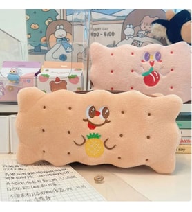 Emojili Bisküvi Kalem Kutusu Çantası Sevimli Kalem Kılıfı Büyük Kapasiteli Öğrenci Malzemeleri