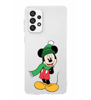 Samsung Galaxy A23  Kapak Mickey Mouse Tasarımlı Şeffaf Silikon Kılıf