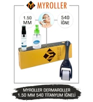 Myroller Dermaroller 1.50mm Dezenfektan Hediye Titanyum 540 Iğneli Derma Roller