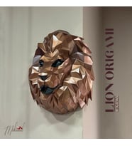 El yapımı aslan origami duvar süsü –hayvan figürlü dekoratif bir tasarım- Mükemel Özgün Tasarım