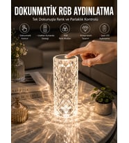 Dokunmatik Kristal Gece Lambası Hediyelik