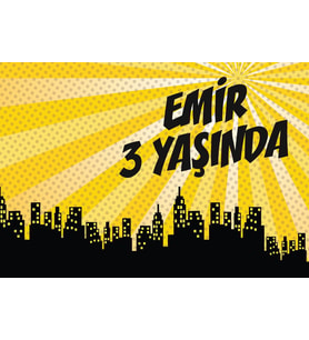 Şehir Temalı Doğum Günü Afişi 35X50 cm