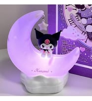 Ay Üzerinde Uyuyan Kuromi Şarjlı Mini Gece Lambası