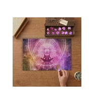 Meditasyon Yapan İnsan Figürü Tasarımı 240 parça Ahşap Puzzle Ahşap Kutuda MP09288