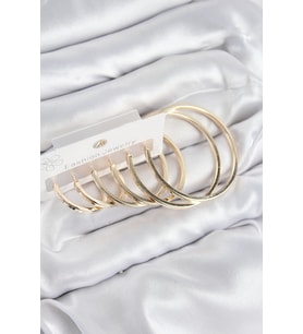 Pirinç Halka Model Gold Renk Kadın Set Küpe