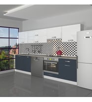 Decoraktiv Elite 280Y Ankastre Fırın Modüllü Mdf Hazır Mutfak Dolabı - Tezgah Dahil - Antrasit Beyaz (Beyaz - Antrasit)