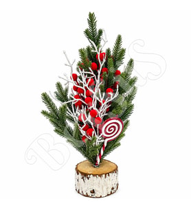 Yılbaşı Masa Çamı Kokinalı Şeker Süslemeli 38 cm