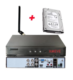4 Kanal Wi-Fi ve 250 GB HDD'li 5 Mp H265+ Hıbrıt Araç, Insan ve Yüz Tanımalı Xmeye Kayıt Cihazı