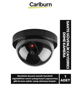 Premium 5 Metre Algılayan Kırmızı Işıklı Hareket Sensörlü Pilli Güvenlik Caydırıcı Dome Kamera