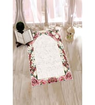 EVDEYA Dijital Baskılı Yıkanabilir Çiçekli Hediyelik Namazlık Seccade 70x130cm, Seccade-24-gri, (Gri)