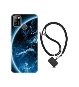 Infınıx Smart 5 Kılıf Silikon Ipli Boyun Askılı Desenli Blue Planet 1610