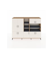 Hyperion Dolap 14 Raflı 9 Kapaklı 220x44x163 Çam-Aytaşı/Antrasit