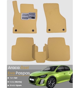 PEUGEOT 208 (2019-2025) Uyumlu EVA Paspas Tam Set–Araca Özel,Oto Paspas,Kolay Montaj