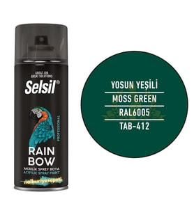 Selsil Rainbow Akrilik Sprey Boya YOSUN YEŞİL 400 ml. - RAL6005