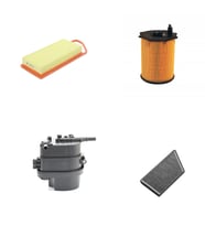 Bosch Filtre Bakım Seti Peugeot 206+ 1.4 HDI Dizel 2009-2010 DV4TD/TED/TED4 Hava + Yağ F + Yakıt F. + Polen Sion