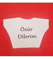 Özür Dilerim Yazılı Peluş Oyuncak Tişörtü