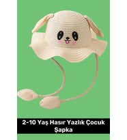 Özel Üretim Benzersiz Tasarım Hareket Eden Kulakları Oynayan 2-10 Yaş Hasır Yazlık Çocuk Şapka