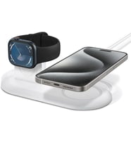 Spigen MagFit Duo AMP02796 2in1 Beyaz MagSafe Docking Station Teşhir